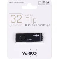 Флешка для зберігання інформації Verico USB 32Gb Flip Black 1UDOV-R0BK33-NN 606076/055545 Чорний в упаковці 1 шт