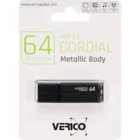 Флешка для зберігання інформації Verico USB 64Gb Cordial Black 601392 Чорний в упаковці 1 шт