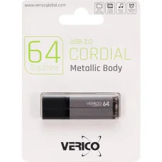 Флешка для зберігання інформації Verico USB 64Gb Cordial Gray 601408 Сірий в упаковці 1 шт