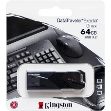 Флешка для зберігання інформації Kingston USB 64Gb DT Exodia Onyx USB 3.2 332605 Чорний в упаковці 1 шт