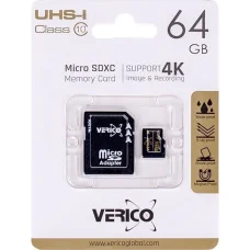 Карта пам'яті Verico MicroSDXC 64GB Cl10 (UHS-1) та SD adapter 1MCOV-MAX963-NN 600470/30582 в упаковці 1 шт