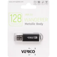 Флешка для зберігання інформації Verico USB 128Gb Wanderer Black 600791 Чорний в упаковці 1 шт