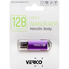 Флешка для зберігання інформації Verico USB 128Gb Wanderer Purple 600821 Фіолетовий в упаковці 1 шт