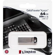 Флешка для зберігання інформації Kingston USB 64Gb DT Kyson Silver/Black USB 3.2 309102 Сірий в упаковці 1 шт