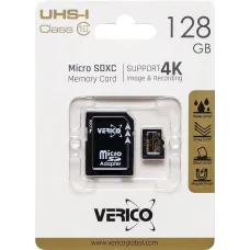 Карта пам'яті Verico MicroSDXC 128GB Class 10 (UHS-1) та SD adapter 600487 в упаковці 1 шт