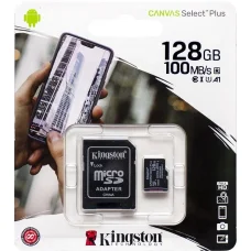 Карта пам'яті Kingston MicroSDHC 128GB UHS-I A1 (Cl10) та SD adapter 298703 в упаковці 1 шт