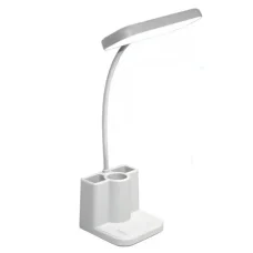 Світлодіодна настільна лампа Led table lamp qp-2209-B з USB Біла Гнучка світлодіодна лампа на акумуляторі
