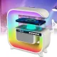 Настільна лампа з Bluetooth колонкою, RGB підсвічуванням та бездротовою зарядкою G3 Біла