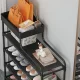 Підлогова металева полиця для взуття 5 ярусів 76х59х21 см Shoe rack BLACK