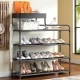 Підлогова металева полиця для взуття 5 ярусів 76х59х21 см Shoe rack BLACK
