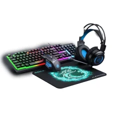 Ігровий комплект 4 в 1 з підсвічуванням RGB Gaming Мишка Навушники Клавіатура Килимок