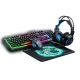 Ігровий комплект 4 в 1 з підсвічуванням RGB Gaming Мишка Навушники Клавіатура Килимок
