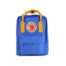 Міський вологостійкий рюкзак на 16 л із знімною спинкою Fjallraven Kanken Classic Синій з жовтими ручками