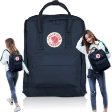 Міський вологостійкий рюкзак на 16 л із знімною спинкою Fjallraven Kanken Classic Темно-синій Рюкзак-сумка