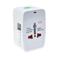 Універсальний штекер для подорожей Universal Adaptor з USB Перехідник для розеток різних типів