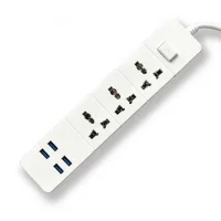 Універсальний мережевий подовжувач RMX на 3 вилки з 4 USB портами 3.4А Anti-Static BKL-08 Power Socket