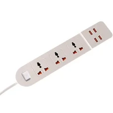 Універсальний мережевий подовжувач RMX на 3 вилки з 4 USB портами 3.4А Anti-Static BKL-02 Power Socket