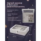 Скринька оксамитова на 10 відділень для зберігання прикрас зі скляною кришкою Сіра
