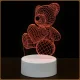 Акриловий 3D нічник Ведмедик з LED-підсвічуванням, сенсорним керуванням та пультом ДУ