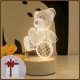 Акриловий 3D нічник Ведмедик з LED-підсвічуванням, сенсорним керуванням та пультом ДУ