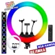 Світлодіодна кільцева лампа 56 см 3D RGB з посиленим штативом на 2,1 м Двостороння кольорова LED лампа