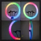 Світлодіодна кільцева лампа 56 см 3D RGB з посиленим штативом на 2,1 м Двостороння кольорова LED лампа
