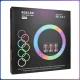 Кільцева RGB лампа 56см з трьома тримачами для телефону та пультом ДК MJ56