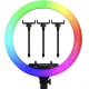 Лампа кольцевая 33 см YYMK33 RGB с пультом Кольцевая LED лампа 2.1 м с тремя держателями телефона