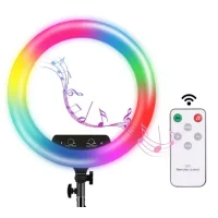 Кільцева лампа 33 см YYMK33 RGB з пультом Кільцева LED лампа 2.1 м з трьома тримачами телефону