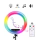 Кільцева лампа 33 см YYMK33 RGB з пультом Кільцева LED лампа 2.1 м з трьома тримачами телефону