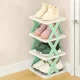 Вертикальна полиця-трансформер SHOE RACK для взуття на 3 секції Біло-зелена Складана полиця для взуття