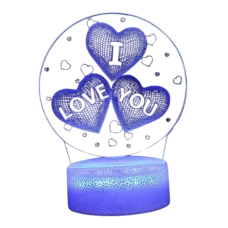 3D Нічник у вигляді серця з написом I Love You Приліжкова лампа LED 7 кольорів