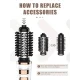 Компактний фен-щітка для сушіння та укладання волосся Kemei KM-8024 800W Фен-стайлер з 2 насадками