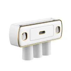 Органайзер підставка для зубних щіток і дозатор пасти TOOTHBRUSH HOLDER XL-716 з висувною шухлядою і склянками