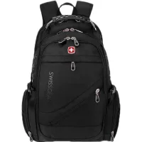 Універсальний рюкзак міський Swissgear 8810 Чорний Рюкзак з аудіо подовжувачами та USB