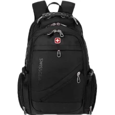 Універсальний рюкзак міський Swissgear 8810 Чорний Рюкзак з аудіо подовжувачами та USB
