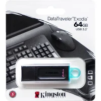 Флешка для зберігання інформації Kingston USB 64Gb DT Exodia Black/Teal USB 3.2 309829 Чорний