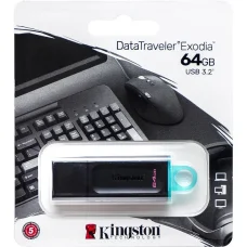 Флешка для зберігання інформації Kingston USB 64Gb DT Exodia Black/Teal USB 3.2 309829 Чорний