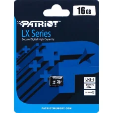 Карта пам'яті Patriot MicroSDHC 16GB UHS-I Class 10 LX Series card only 027967/001830 Чорний
