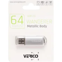 Флешка для зберігання інформації Verico USB 64Gb Wanderer Silver 600753 Сірий