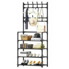 Вішалка для одягу з полицями для взуття New simple floor clothes rack 60X29.5X151 см Вішалка для одягу