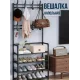 Вішалка для одягу з полицями для взуття New simple floor clothes rack 60X29.5X151 см Вішалка для одягу