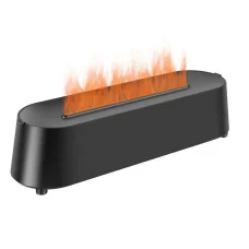 Портативний зволожувач повітря з ефектом полум'я Flame Diffuser Humidifier Нічник з LED підсвічуванням Чорний