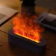 Портативний зволожувач повітря з ефектом полум'я Flame Diffuser Humidifier Нічник з LED підсвічуванням Чорний