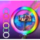 Кільцева світлодіодна LED лампа з пультом та тримачем для телефону MJ30 RING LIGHT