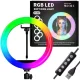 Кільцева світлодіодна LED лампа з пультом та тримачем для телефону MJ30 RING LIGHT