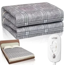 Електричне простирадло Electric Blanket 150х180 см Простирадло з підігрівом Сіре у клітинку