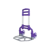 Портативний складний візок на коліщатках до 80 кг Folding Hand Truck Фіолетовий Алюмінієвий З м'яким ходом