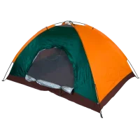 Намет туристичний 3-місний 2x1.5 м Easy-Camp Намет з москітною сіткою Зелено-оранжева