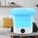 Складана силіконова пральна машина на 8 літрів Folding Washing Machine MLZ-001 Біло-блакитна